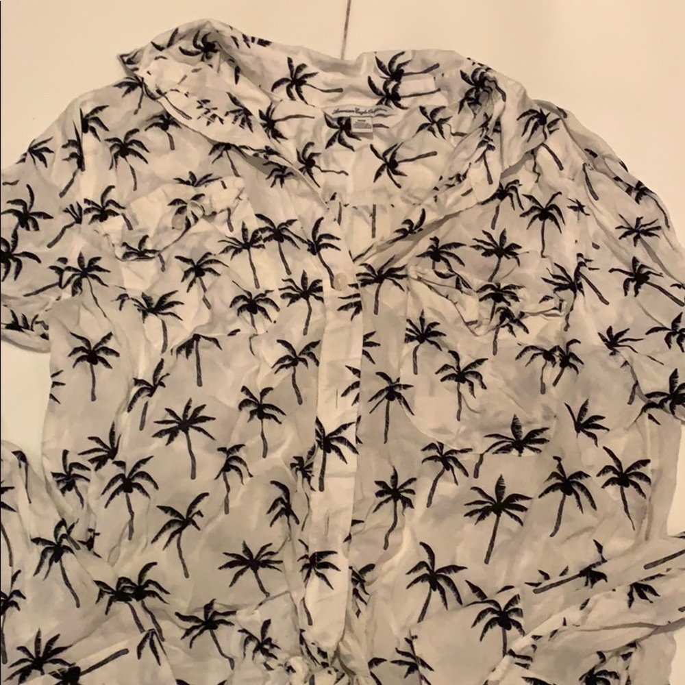 Palm Tree Button Down Shirt Size M